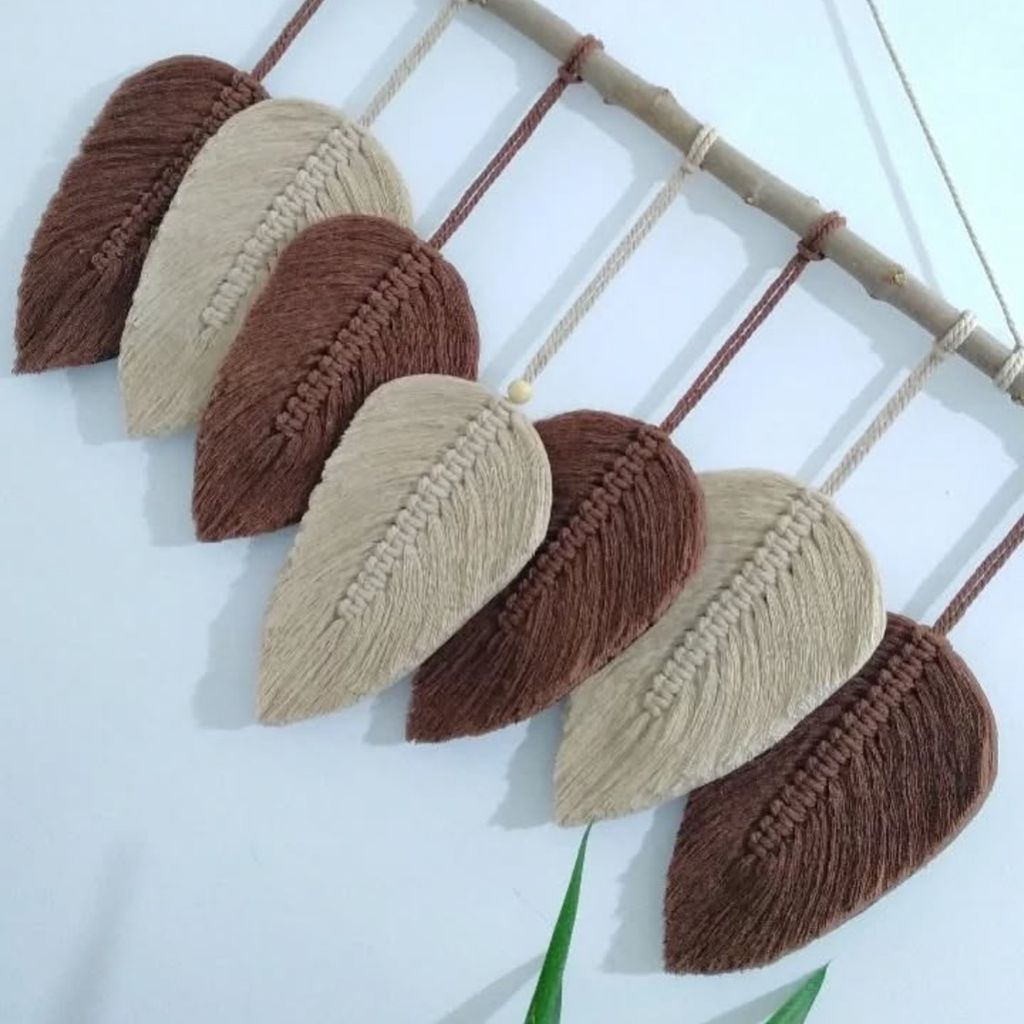 خرید انلاین دیوار کوب برگ مکرومه بافی