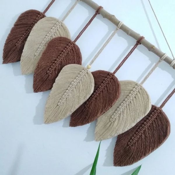 دیوار کوب برگ مکرومه بافی