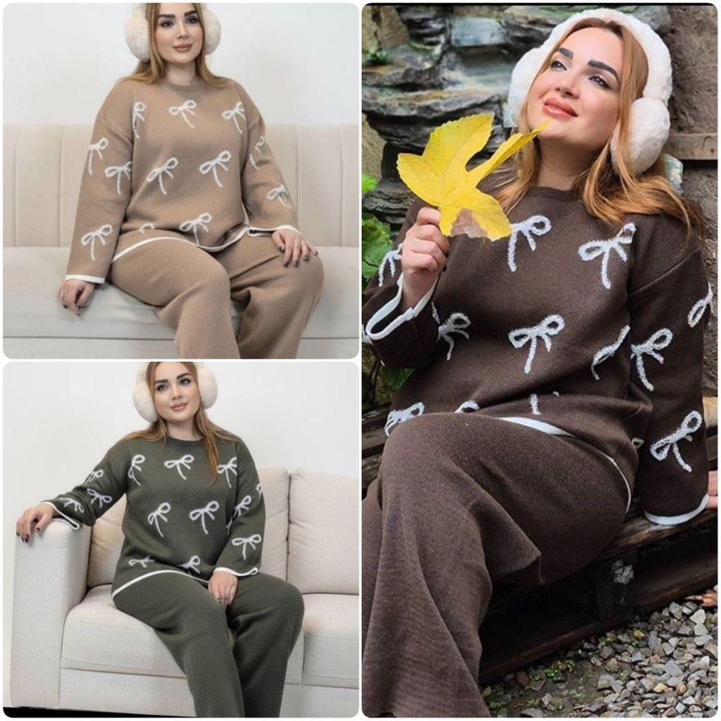 مشخصات ست بافت زنانه طرح پاپیونی