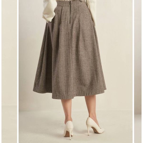 دامن پشمی جناغی پیلی دار