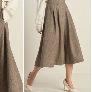 دامن پشمی جناغی پیلی دار