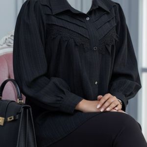 خرید آنلاین شومیز مزونی مدل رها مشکی