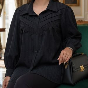 فروش اینترنتی شومیز مزونی مدل رها مشکی