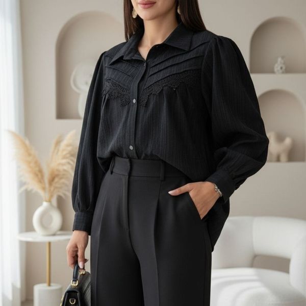 شومیز مزونی مدل رها مشکی