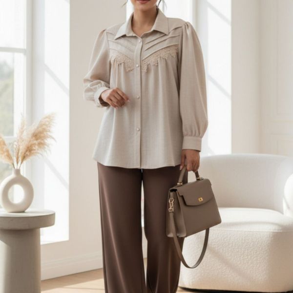 شومیز مزونی مدل رها کرم