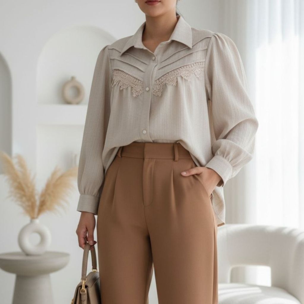 قیمت شومیز مزونی مدل رها کرم