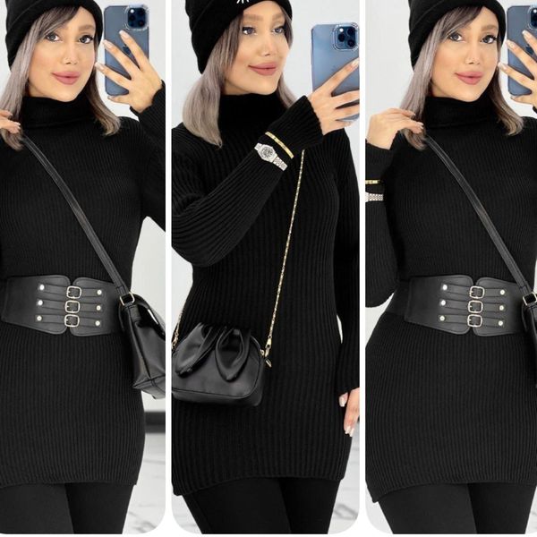 گپ بافت زنانه طرح یقه اسکی