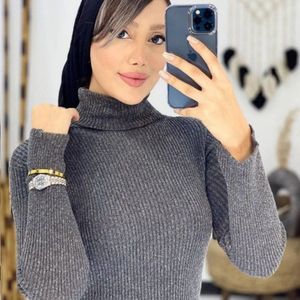 قیمت گپ بافت زنانه طرح یقه اسکی