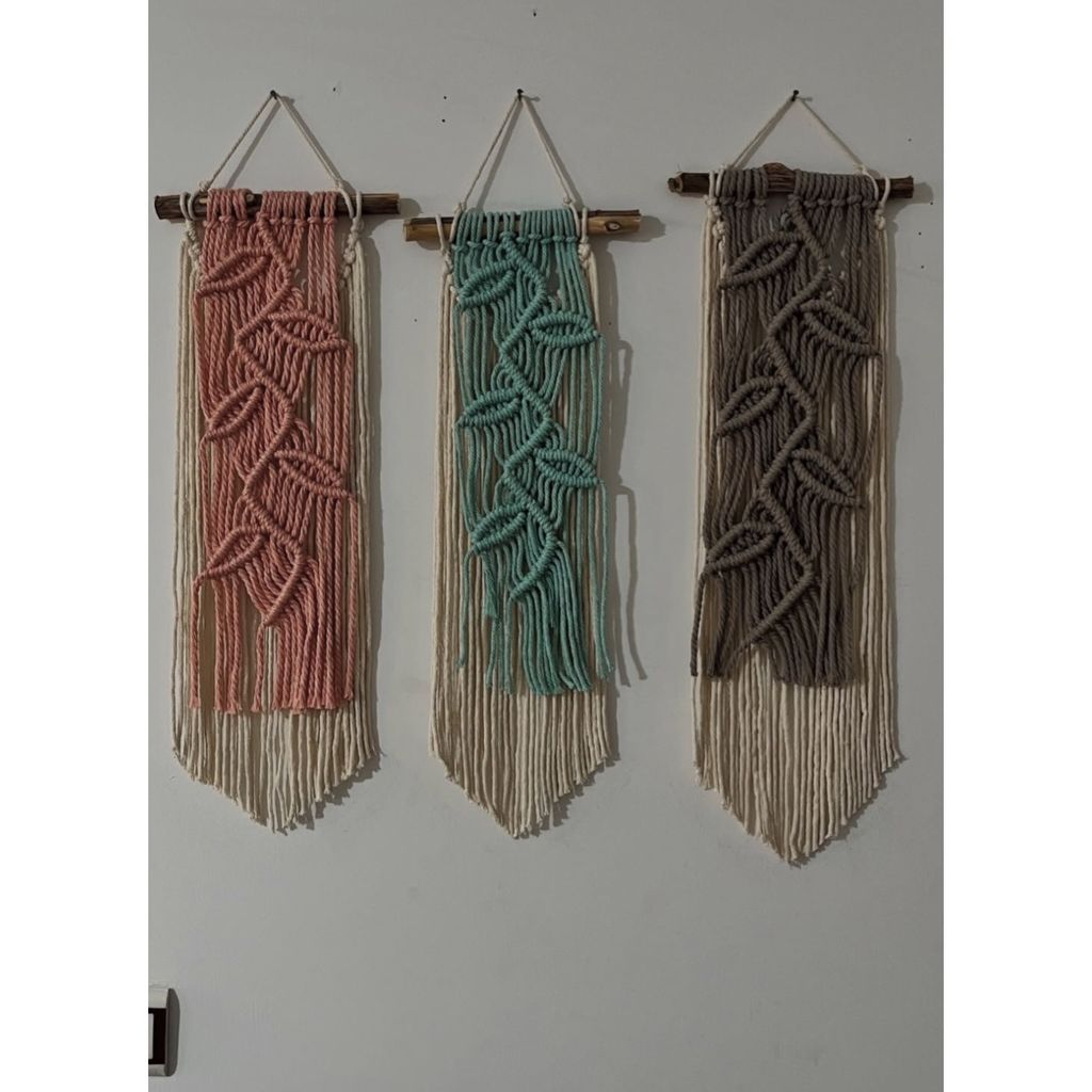 مشخصات ست سه عددی دیوارکوب طرح‌جوانه مکرومه