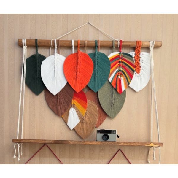 شلف پاییزه مکرومه برگ طرح نارنج