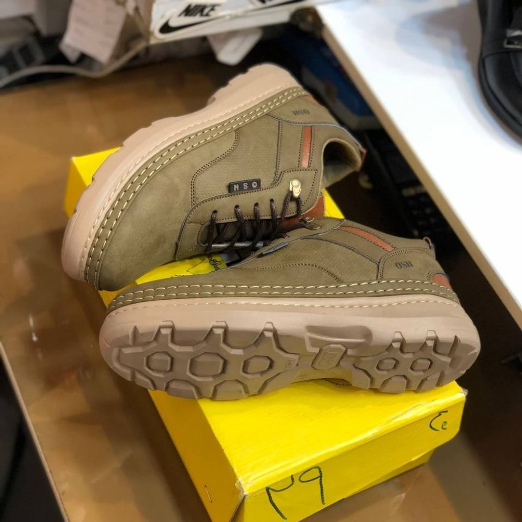 خرید آنلاین کفش چرم اسپرت مردانه مدل فراز رنگ زیتونی