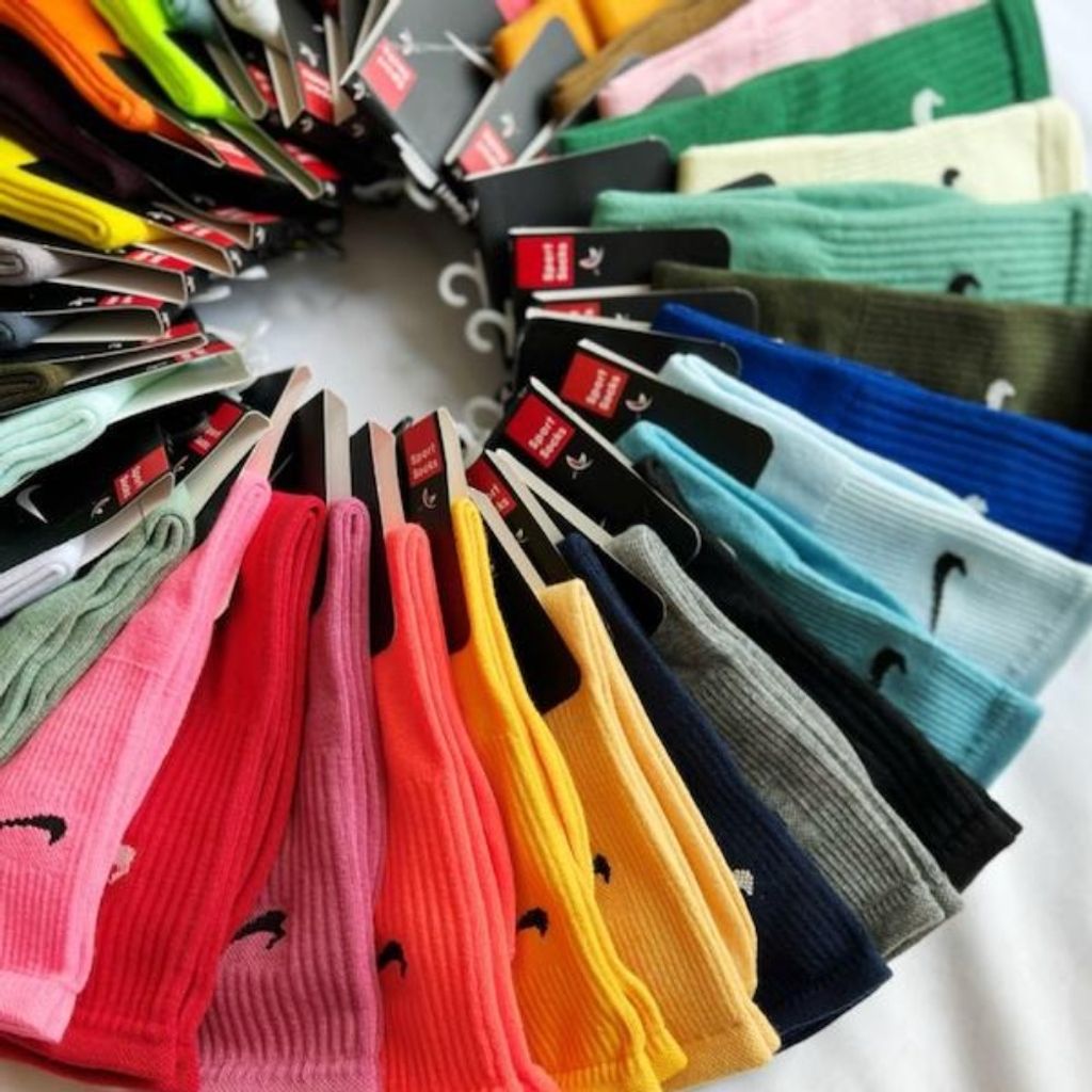 قیمت جوراب ساقدار رنگی طرح نایک