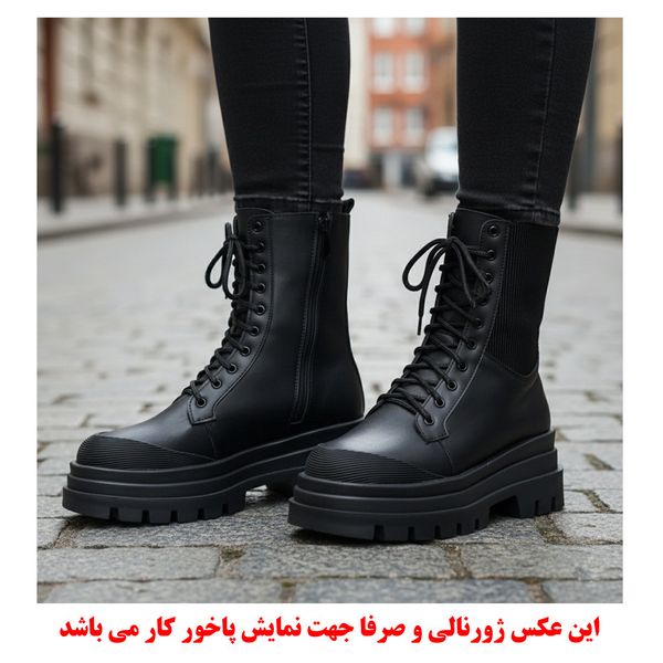بوت پرطرفدار بندی زیپ دار بغل کش مشکی با کیفیت