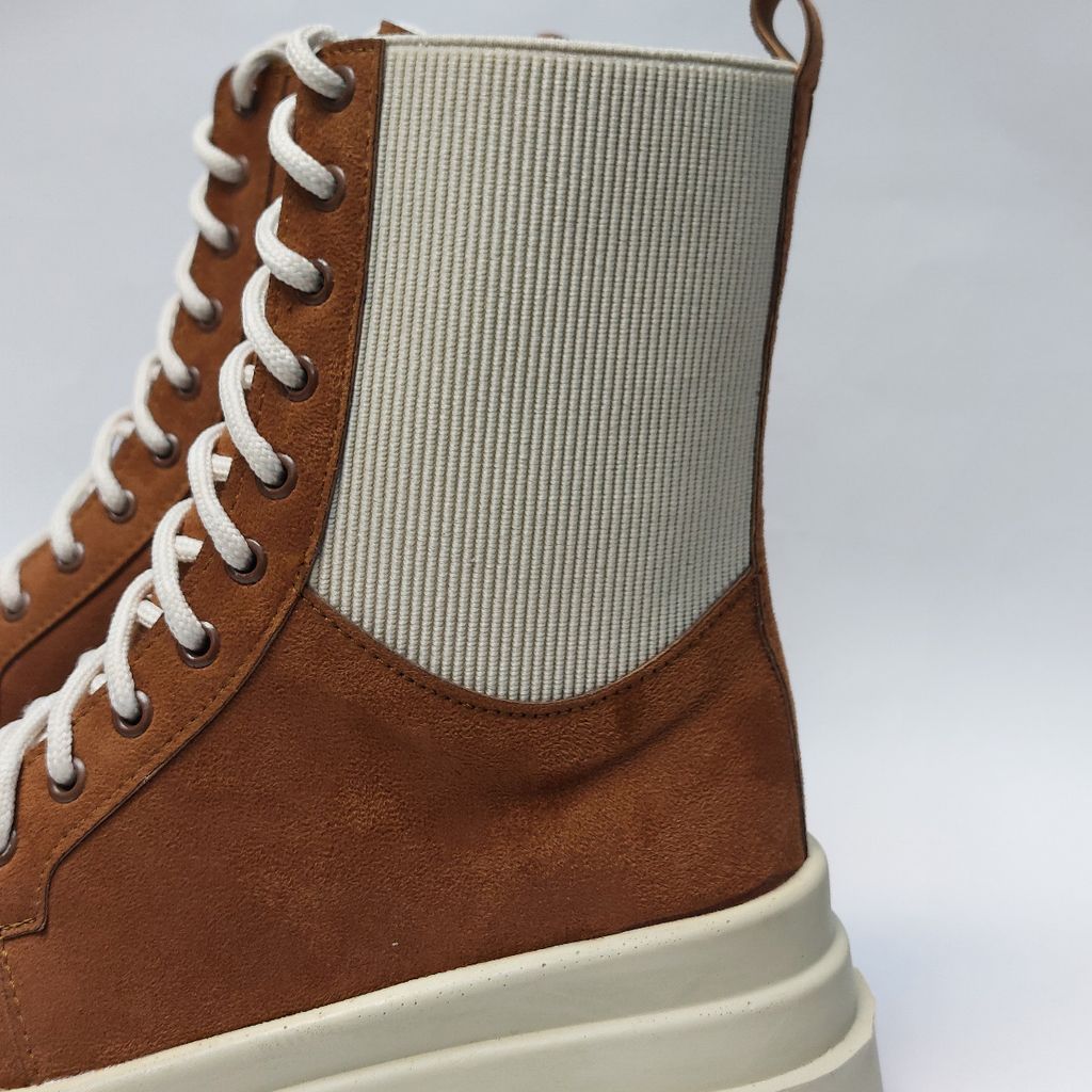 خرید اینترنتی بوت پرطرفدار بندی زیپ دار بغل کش عسلی با کیفیت