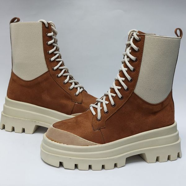 بوت پرطرفدار بندی زیپ دار بغل کش عسلی با کیفیت