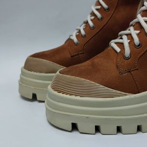 قیمت ارزان بوت پرطرفدار بندی زیپ دار بغل کش عسلی با کیفیت