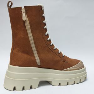 خرید آنلاین بوت پرطرفدار بندی زیپ دار بغل کش عسلی با کیفیت