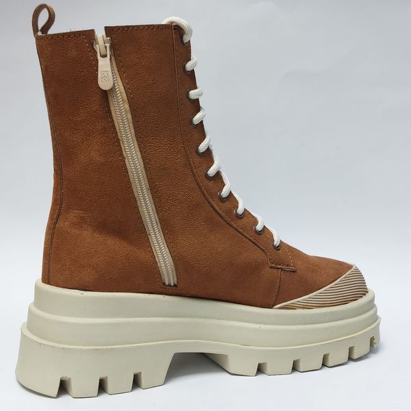 بوت پرطرفدار بندی زیپ دار بغل کش عسلی با کیفیت