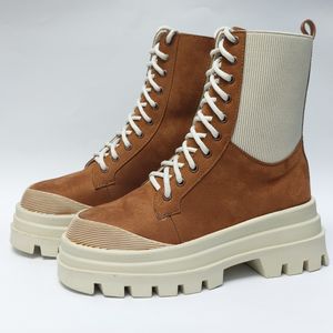 بوت پرطرفدار بندی زیپ دار بغل کش عسلی با کیفیت