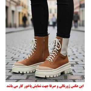 خرید انلاین بوت پرطرفدار بندی زیپ دار بغل کش عسلی با کیفیت
