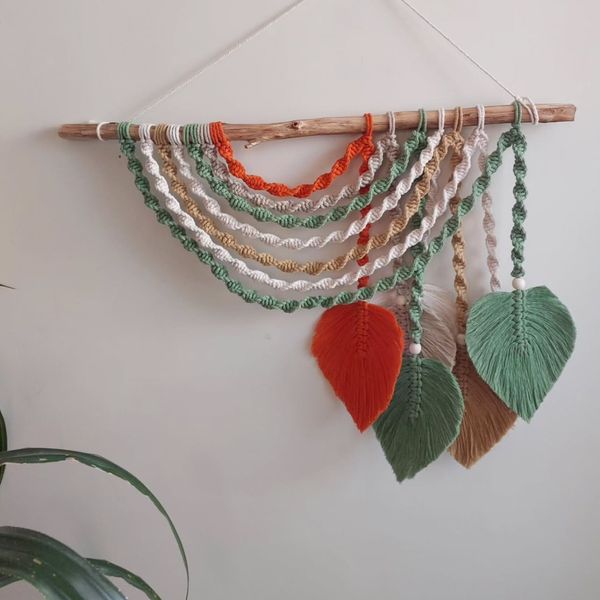 دیوارکوب رنگین کمون مکرومه طرح لعل