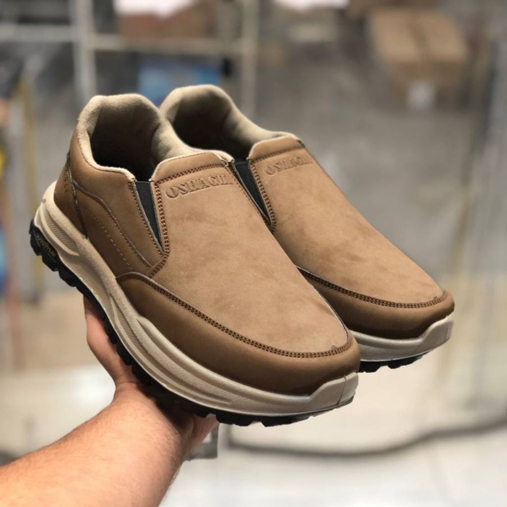 خرید آنلاین کفش بی بند مردانه چرم مدل صبا رنگ قهوه ای