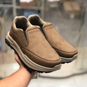 کفش بی بند مردانه چرم مدل صبا رنگ قهوه ای