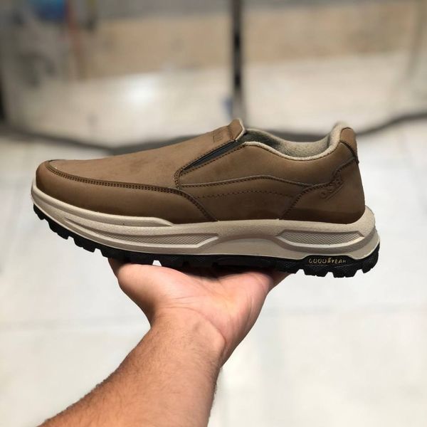 کفش بی بند مردانه چرم مدل صبا رنگ قهوه ای