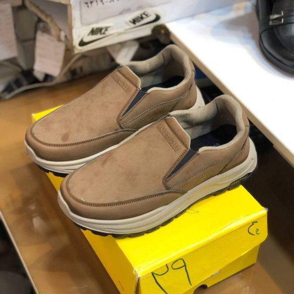 کفش بی بند مردانه چرم مدل صبا رنگ قهوه ای