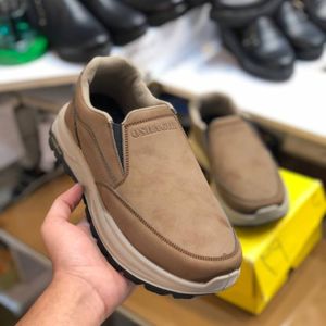 خرید انلاین کفش بی بند مردانه چرم مدل صبا رنگ قهوه ای