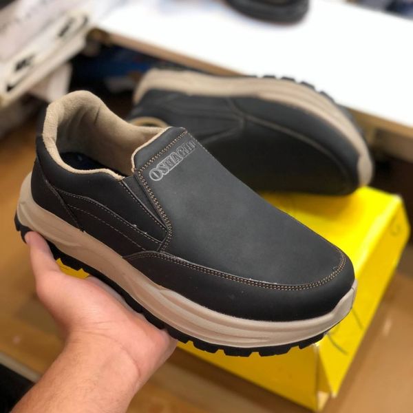 کفش بی بند مردانه چرم مدل صبا رنگ مشکی