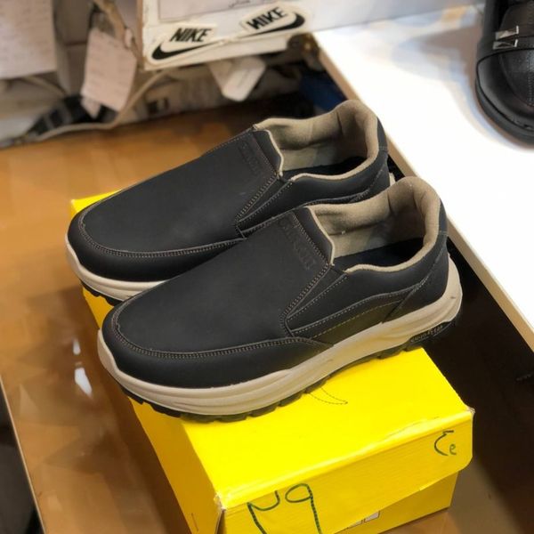 کفش بی بند مردانه چرم مدل صبا رنگ مشکی