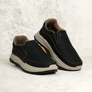 کفش بی بند مردانه چرم مدل صبا رنگ مشکی