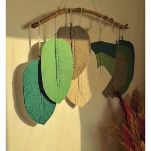 دیوارکوب برگ مکرومه بافی ترند بهارانه