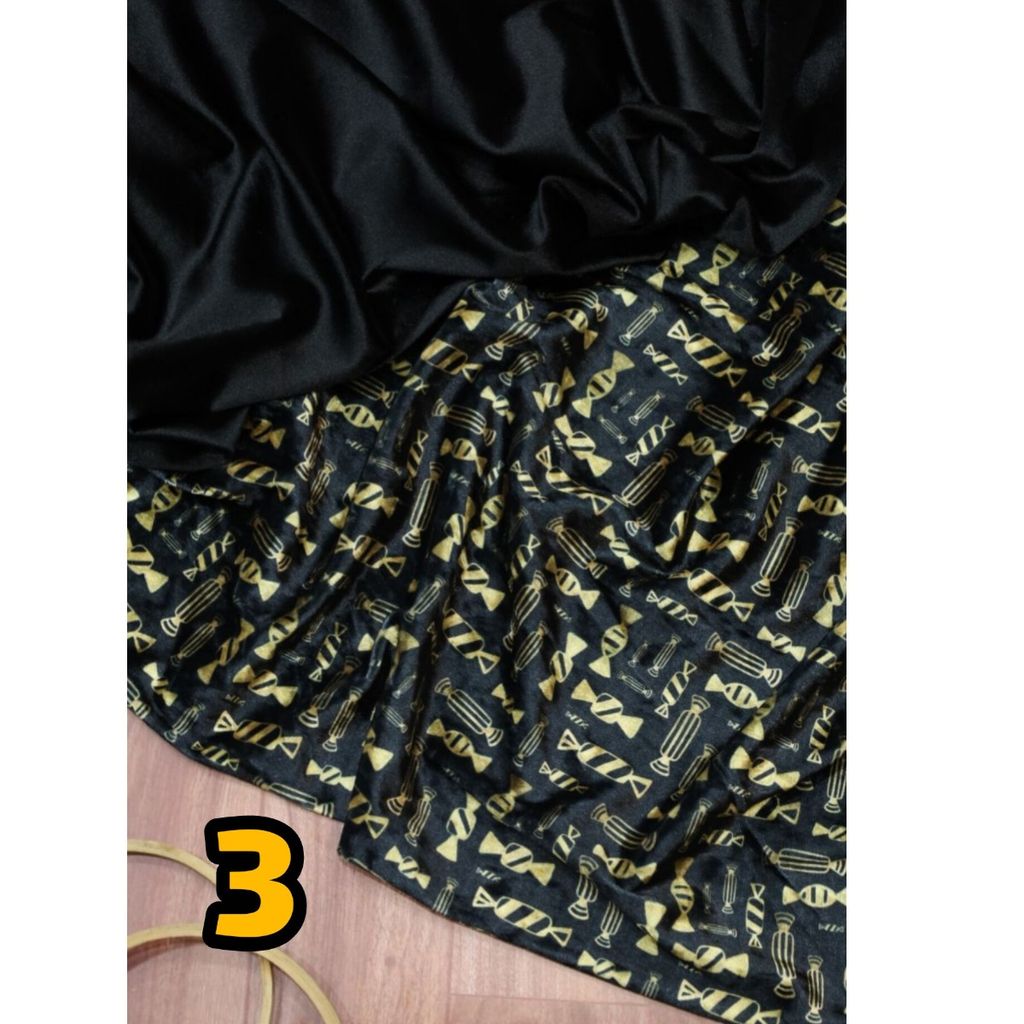 قیمت ارزان پارچه مخمل کره ای طرحدار و مشکی ساده