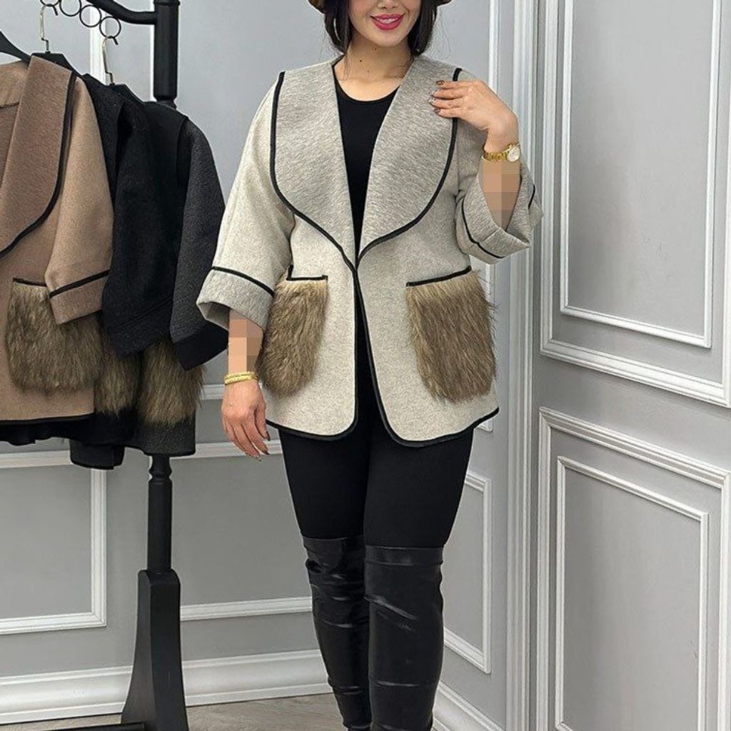 خرید انلاین پالتو جیب خز