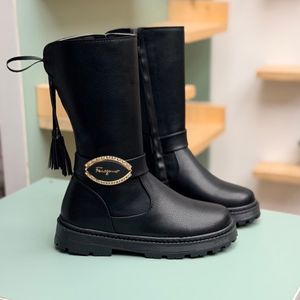 خرید اینترنتی قیمت بوت بلند بچگانه چرمی نگینی کد 4080402