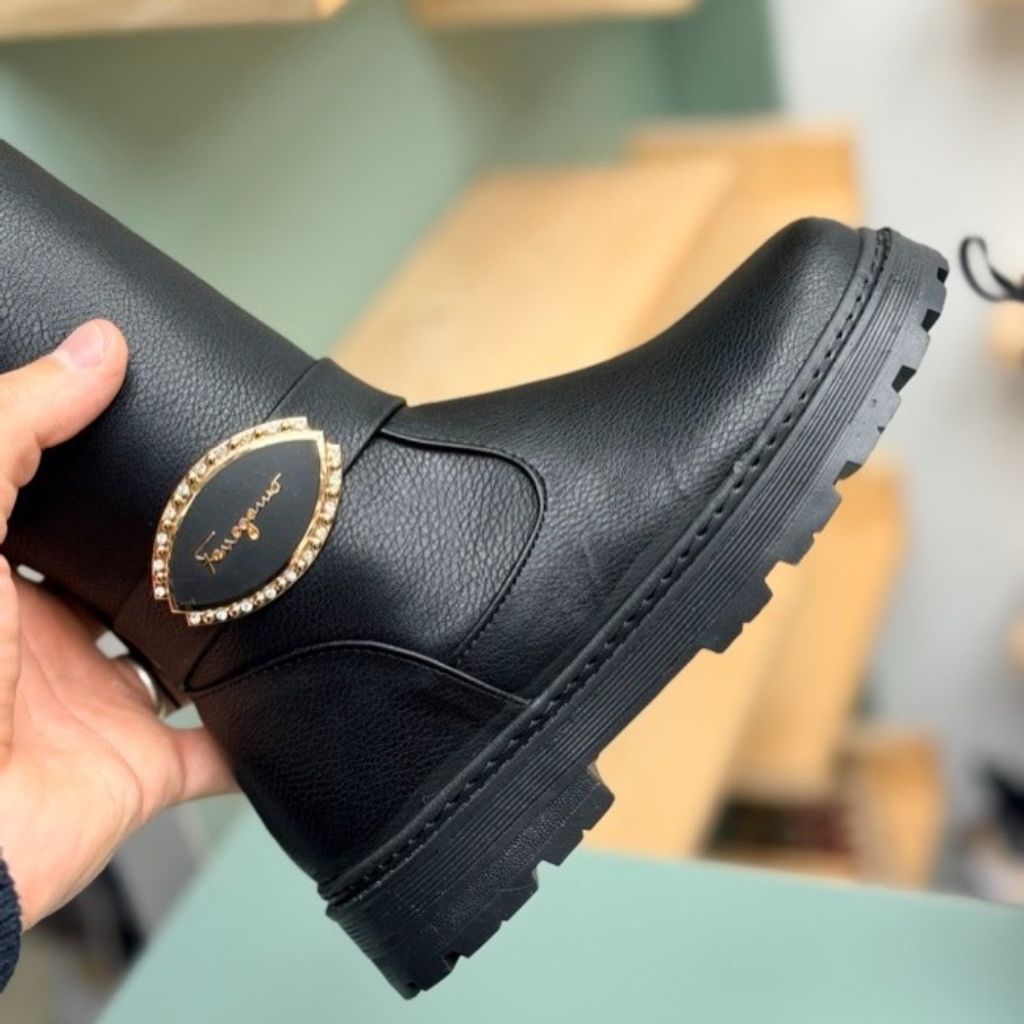 مشخصات بوت بلند بچگانه چرمی نگینی کد 4080402