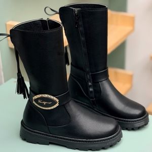 خرید انلاین بوت بلند بچگانه چرمی نگینی کد 4080402