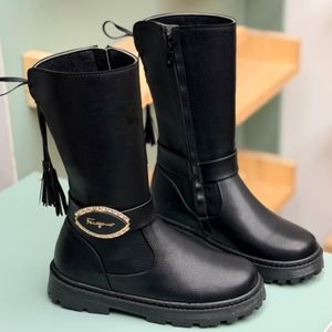 خرید اینترنتی بوت بلند بچگانه چرمی نگینی کد 4080402