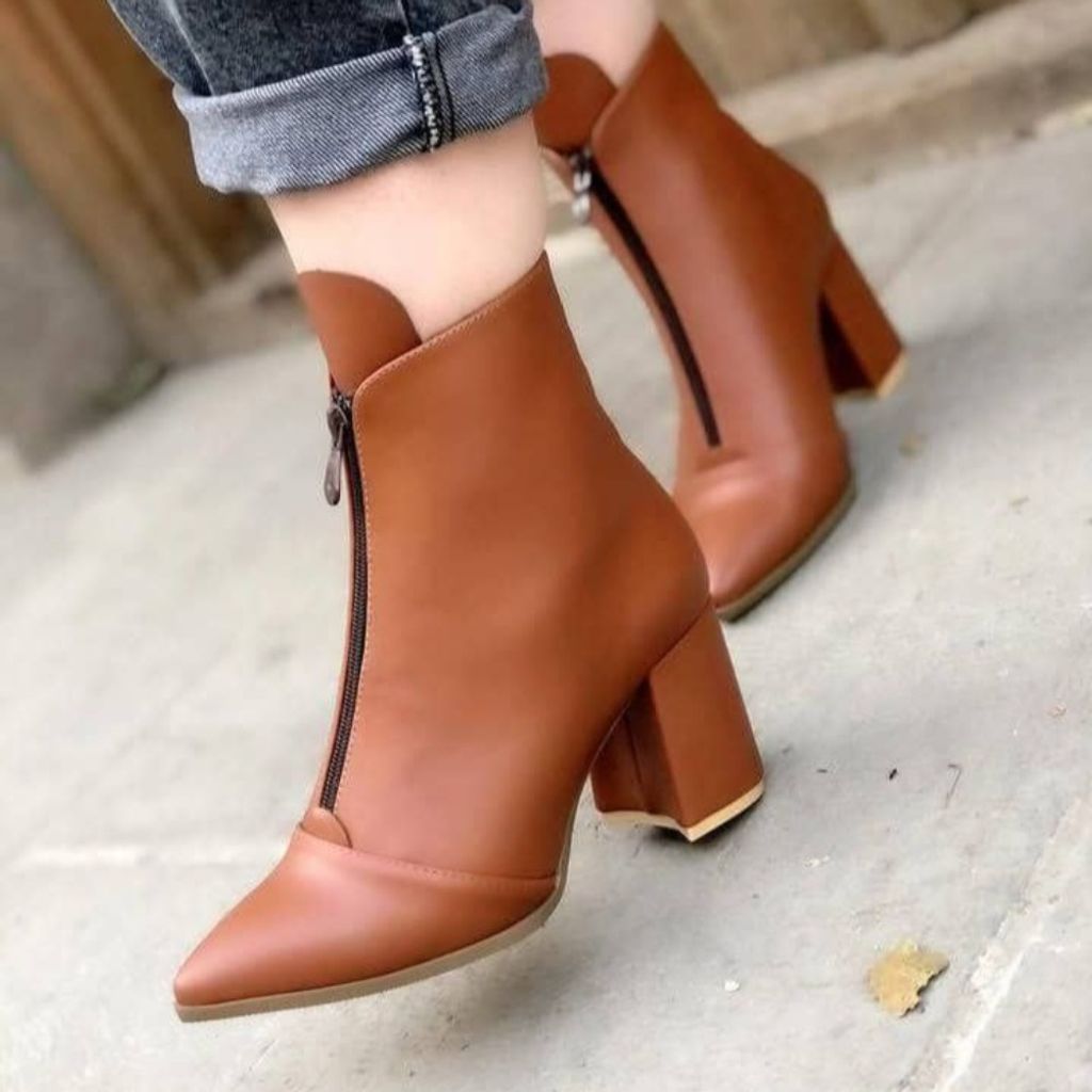 خرید اینترنتی کفش مجلسی زنانه جلوزیپ پاشنه دار