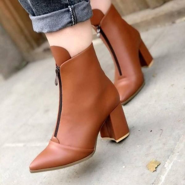 کفش مجلسی زنانه جلوزیپ پاشنه دار