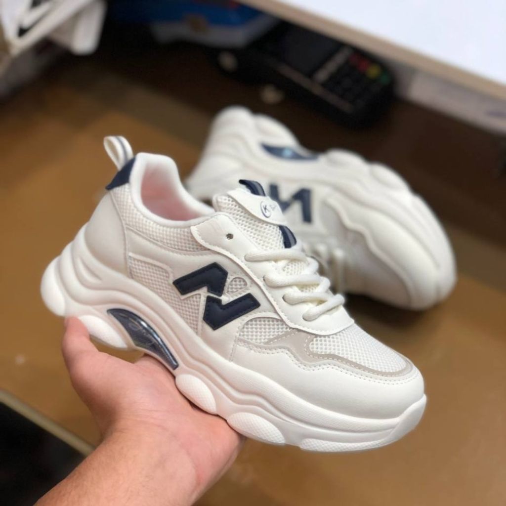 خرید اینترنتی کفش نیوبالانس زنانه مدل KShoes رنگ سفید ابی