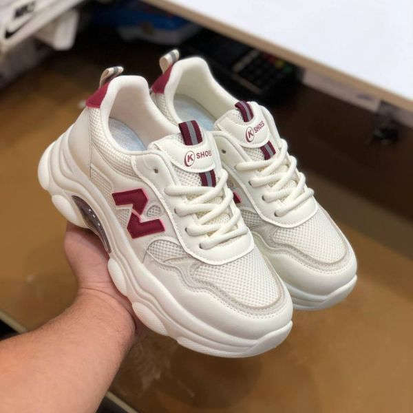 کفش نیوبالانس خارجی زنانه مدل KShoes رنگ سفید زرشکی