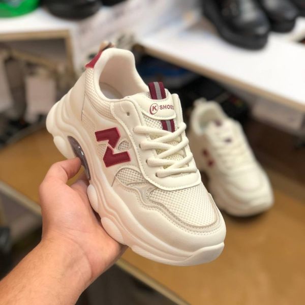 کفش نیوبالانس خارجی زنانه مدل KShoes رنگ سفید زرشکی