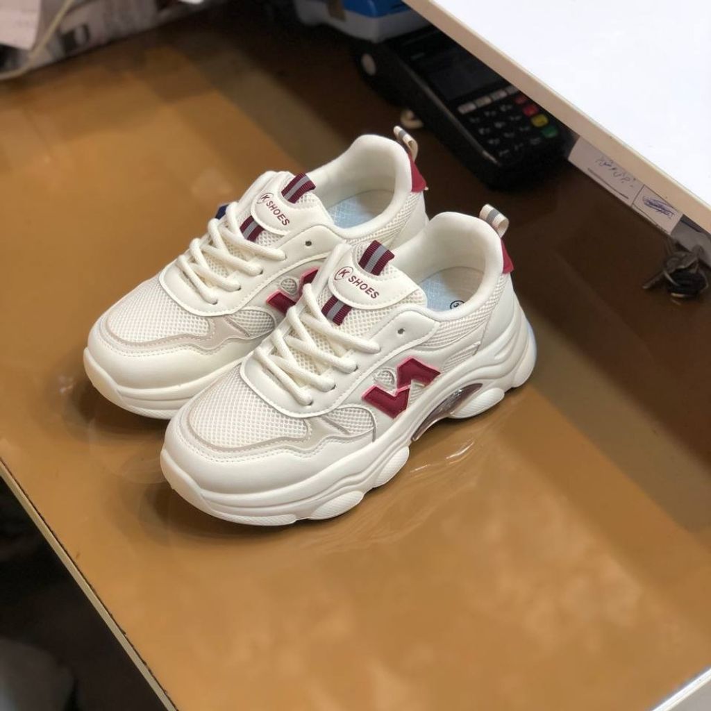 خرید اینترنتی کفش نیوبالانس خارجی زنانه مدل KShoes رنگ سفید زرشکی