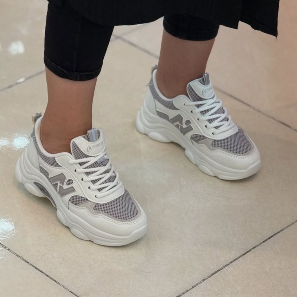 مشخصات کفش نیوبالانس خارجی زنانه مدل KShoes رنگ سفید طوسی