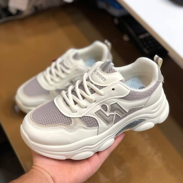 کفش نیوبالانس خارجی زنانه مدل KShoes رنگ سفید طوسی