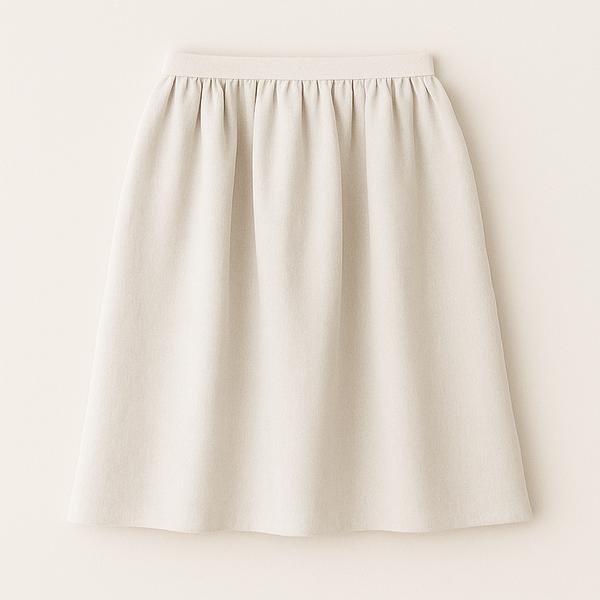 دامن زنانه لینن چین‌دار بلند پشت کمر کش