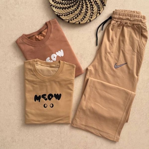 شلوار بگ بیرونی نخ پنبه خالص